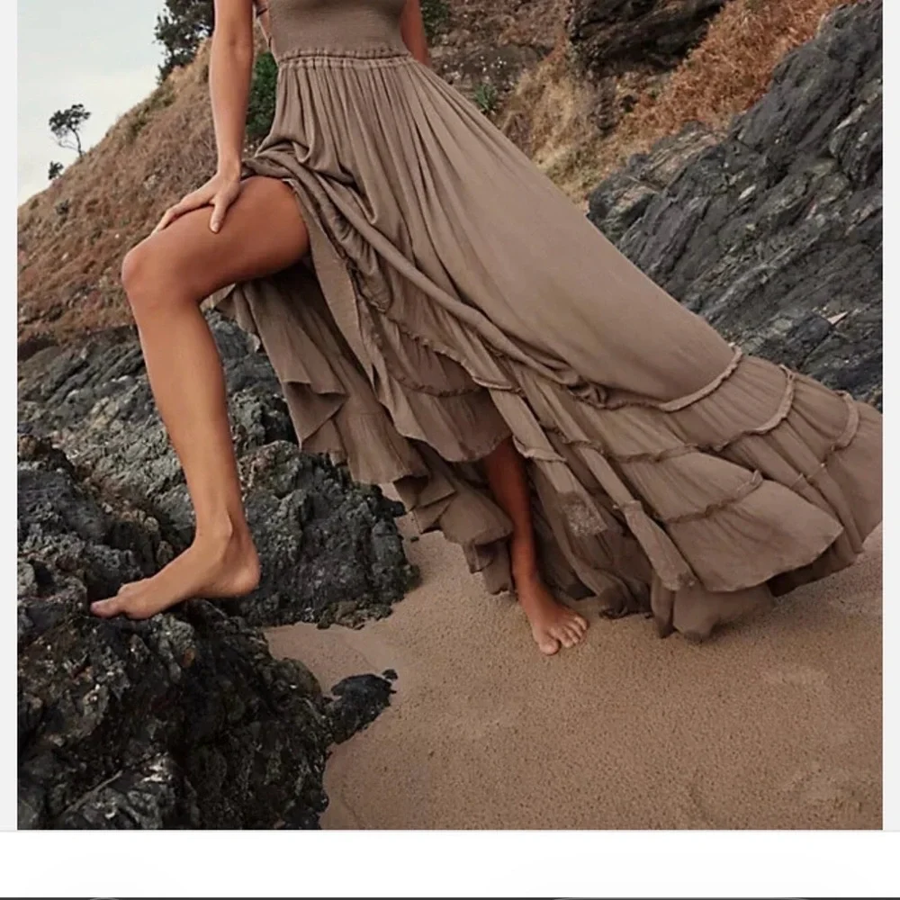 Free People Tan Halter Dress - Picture 2 of 4